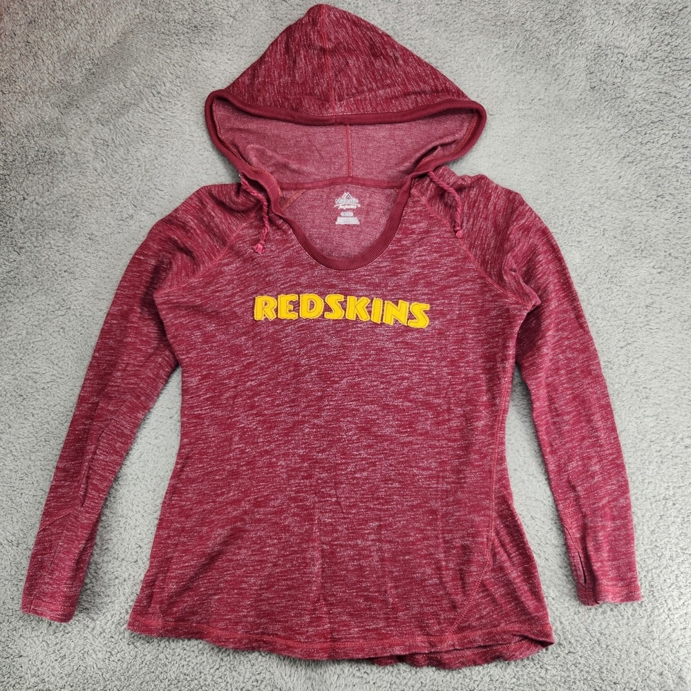 Washington Redskins Majestic Hooded Long Sleeve Shirt Womens XL Burgundy